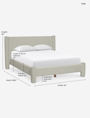 King dimensions of the Natural Linen Hyvaa Bed by Sarah Sherman Samuel
