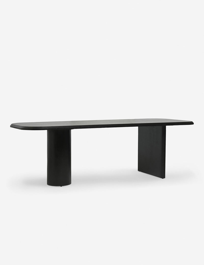 #color::black #size::96-W | Angled view of the Archer Black Rectangular Dining Table
