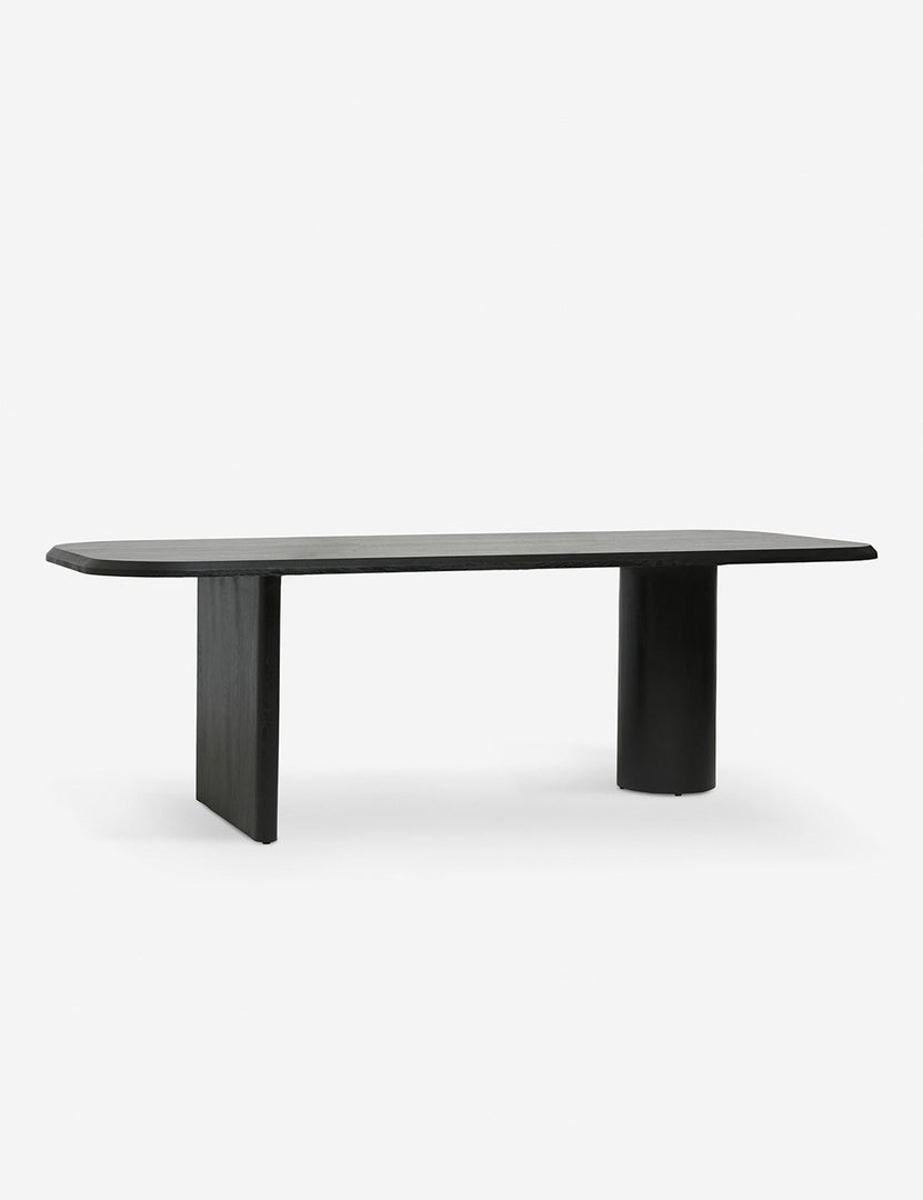 #color::black #size::96-W | Angled view of the Archer Black Rectangular Dining Table