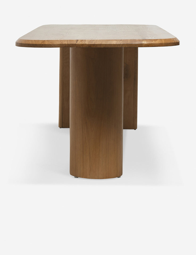 #color::natural #size::96-W | Cylindrical-leg side of the Archer Natural Rectangular Dining Table
