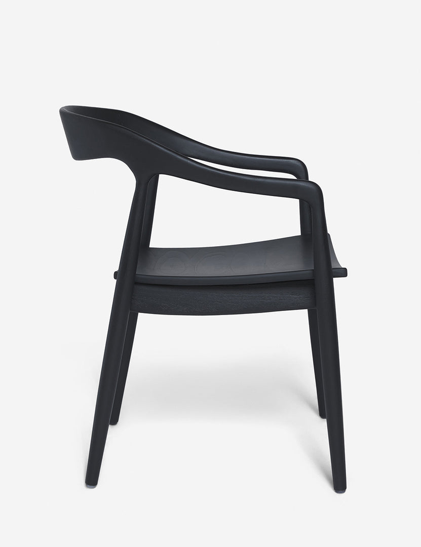 #color::Black | Side of the Ida Black Dining Arm Chair