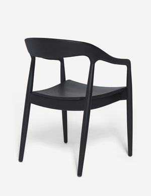 Back angled view of the Ida Black Dining Arm Chair