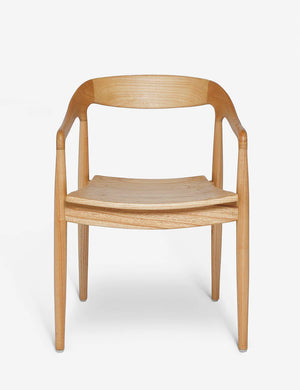 Ida Natural Teak Wood Dining Arm Chair (Set of 2)