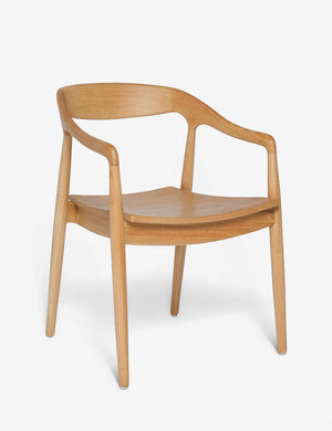 Angled view of the Ida Natural Dining Arm Chair