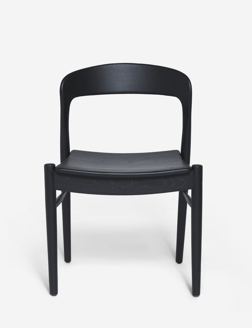 #color::Black | Ida black teak wood dining chair.