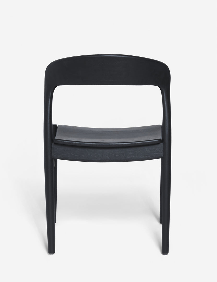#color::Black  | Rear view of the Ida black teak wood dining chair.
