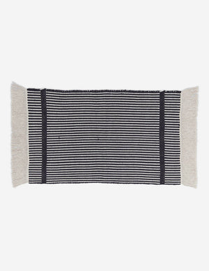 Ines handwoven black-and-white striped mat