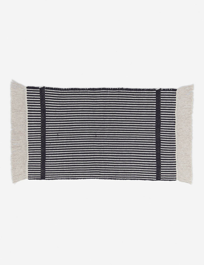 #size::1-9--x-2-10- #size::2--x-5- | Ines handwoven black-and-white striped mat