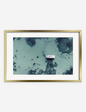 Aerial Ocean Bliss Photography Print in a gold frame