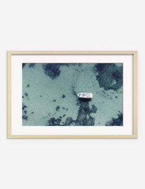Aerial Ocean Bliss Photography Print in a natural frame