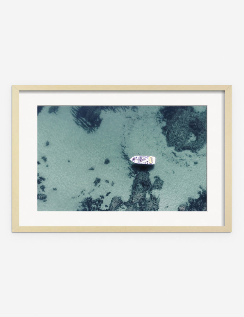 #frame-option::framed #color::natural #size::255--x-175- #size::355--x-235- #size::455--x-295- | Aerial Ocean Bliss Photography Print in a natural frame