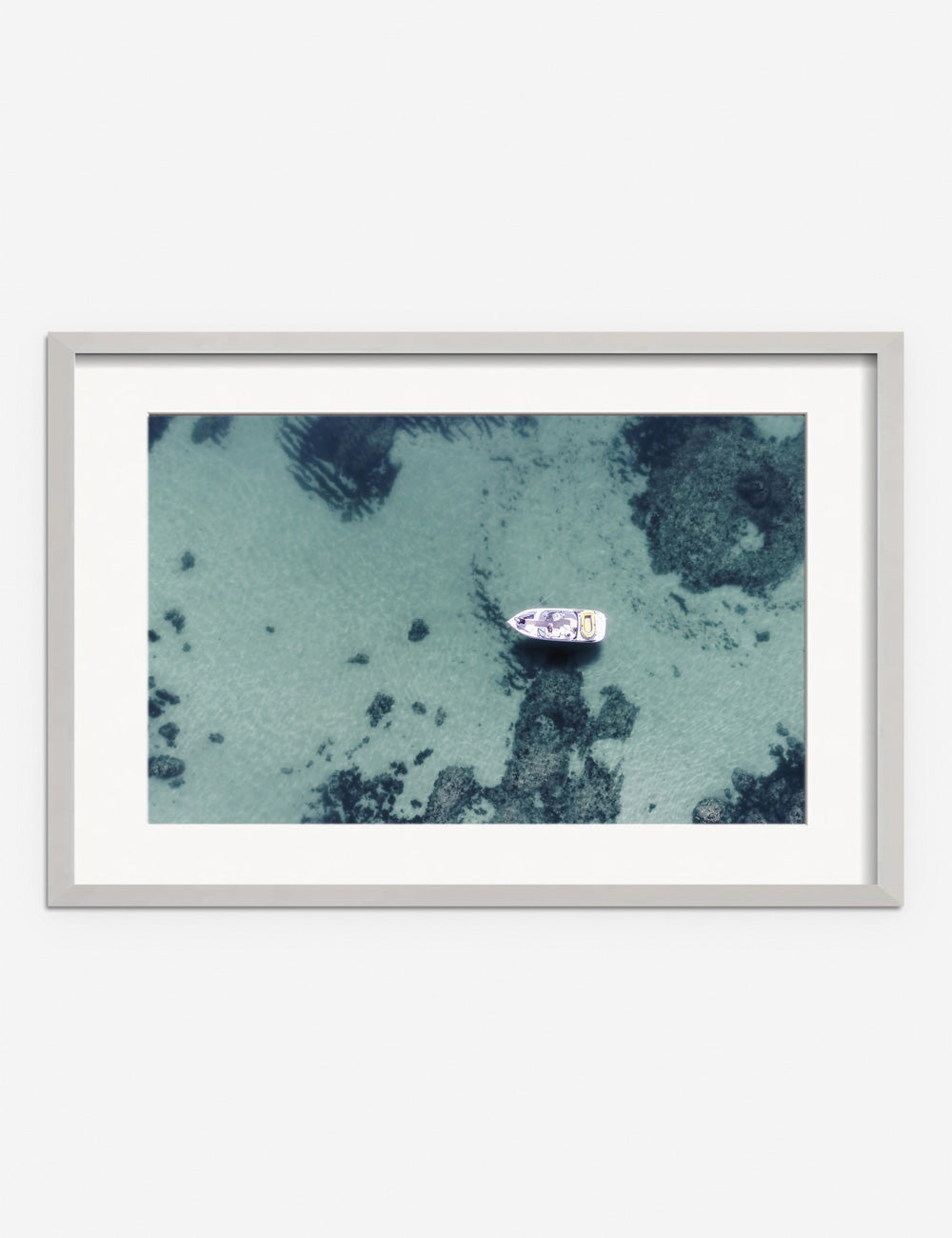 #frame-option::framed #color::silver #size::25.5--x-17.5- #size::35.5--x-23.5- #size::45.5--x-29.5- | Aerial Ocean Bliss Photography Print in a silver frame