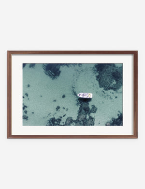 Aerial Ocean Bliss Photography Print in a walnut frame