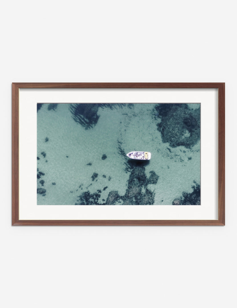 #frame-option::framed #color::walnut #size::255--x-175- #size::355--x-235- #size::455--x-295- | Aerial Ocean Bliss Photography Print in a walnut frame