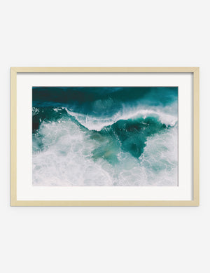 Crashing Waves Photography Print in a natural frame