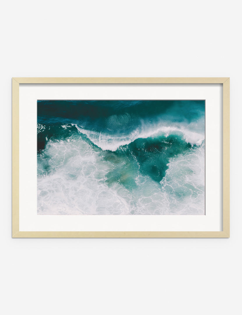 #frame-option::framed #color::natural #size::175--x-135- #size::295--x-215- #size::355--x-255- #size::415--x-295- #size::505--x-355- | Crashing Waves Photography Print in a natural frame