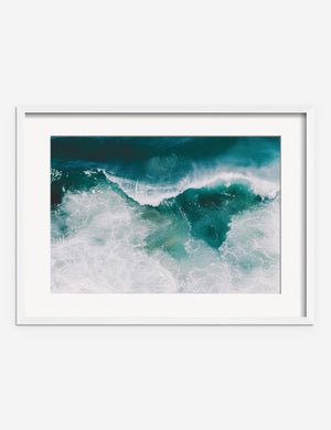 Crashing Waves Photography Print in a white frame