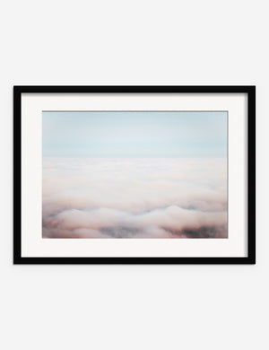 Dream Clouds Photography Print in a black frame featuring a feathery cloudscape by Ingrid Beddoes