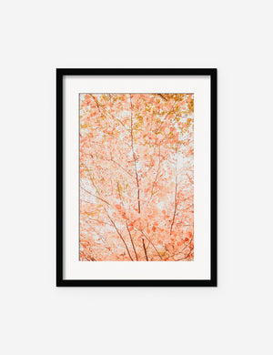 Pastel Fall Tree Photography Print in a black frame featuring a pink flower tree by Ingrid Beddoes