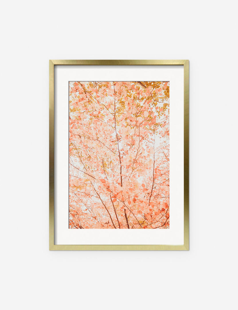 #frame-option::framed #color::gold #size::135--x-175- #size::215--x-295- #size::255--x-355- | Pastel Fall Tree Photography Print in a gold frame