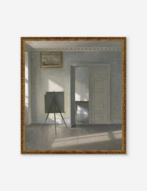 Interior with an Easel Wall Art by Vilhelm Hammershøi, Original Work held by the J. Paul Getty Museum