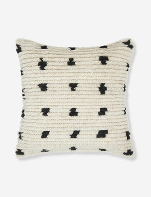 Irregular Dots Ivory Square Pillow by Sarah Sherman Samuel with black dots and row construction