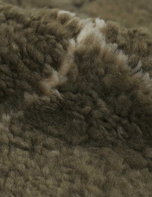 Wool fabric on the Khaki green Irregular Grid Rug by Sarah Sherman Samuel