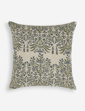 Ixora square pillow with ornate floral pattern