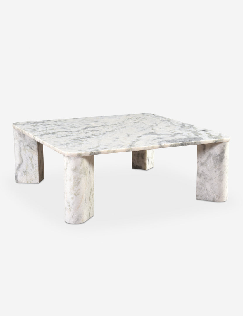 #color::white-marble | Cato solid marble square coffee table in white marble
