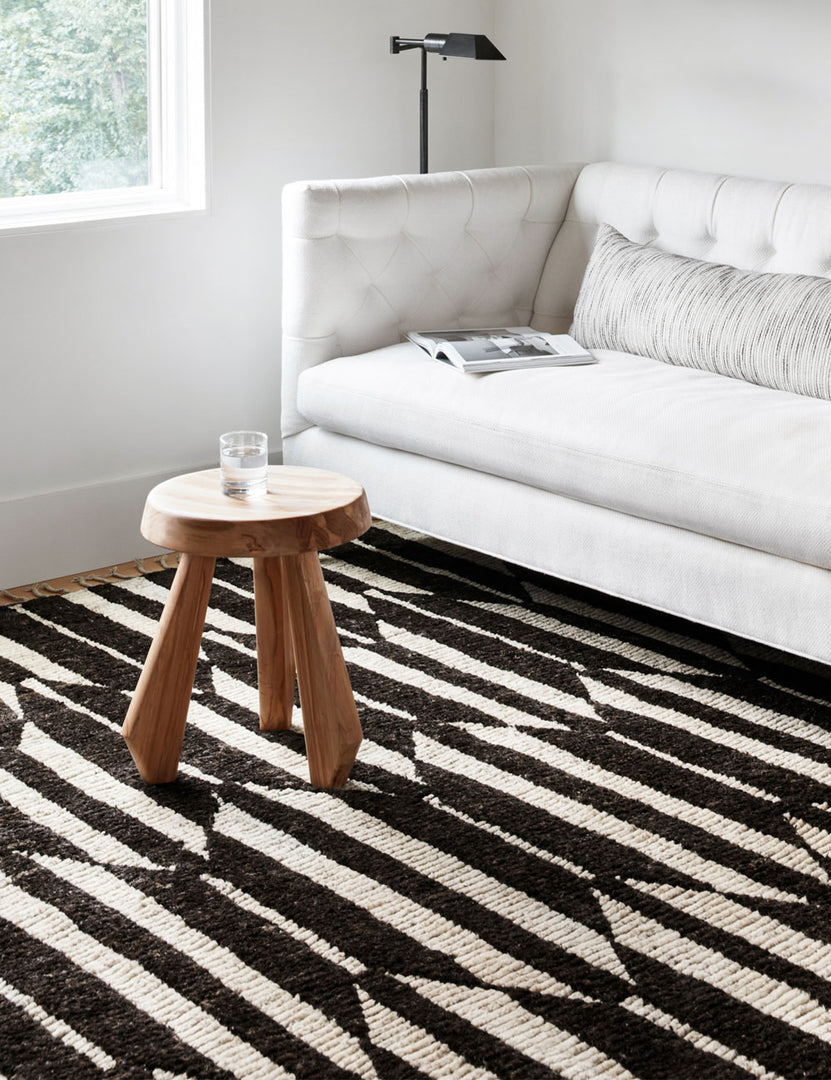 Victoire Brown + Ivory Hand-Knotted Rug
