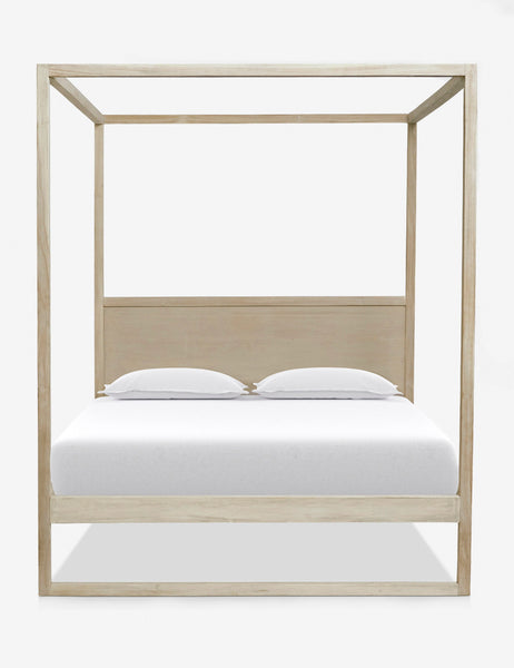 #size::queen #size::king | Kiery light wood canopy bed