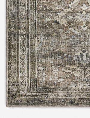 Corner shot of the Amalia distressed traditional rug