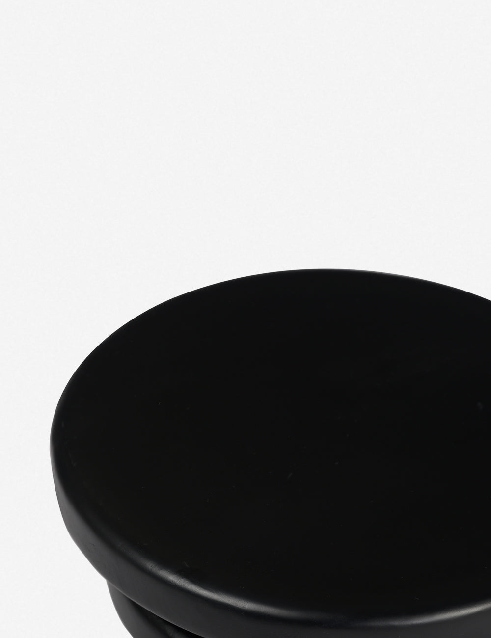 Black Round Stacked Disc Wood Side Table