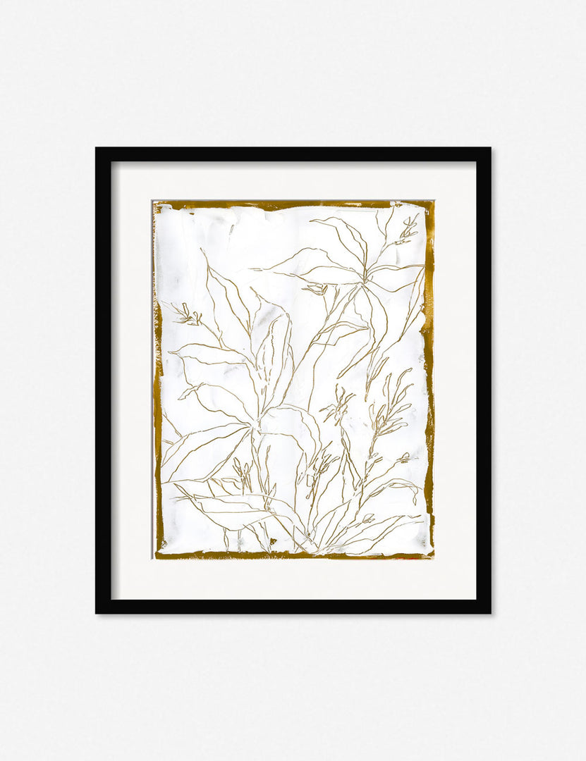 #color::black #frame-option::framed #size::29--x-23- #size::37--x-29- #size::45--x-35- #size::53--x-41- | Lilies Wall Art in a black frame that features freely drawn linework lilies by Laurel-Dawn Latshaw