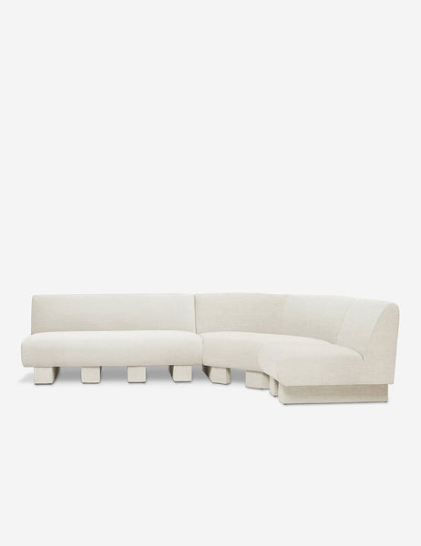 #color::Natural-Linen #configuration::right-facing #size::114-W | Lena right-facing natural linen sectional sofa with upholstered beam legs.