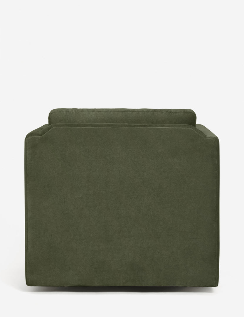 #color::moss-velvet | Back of the Lotte moss velvet swivel chair