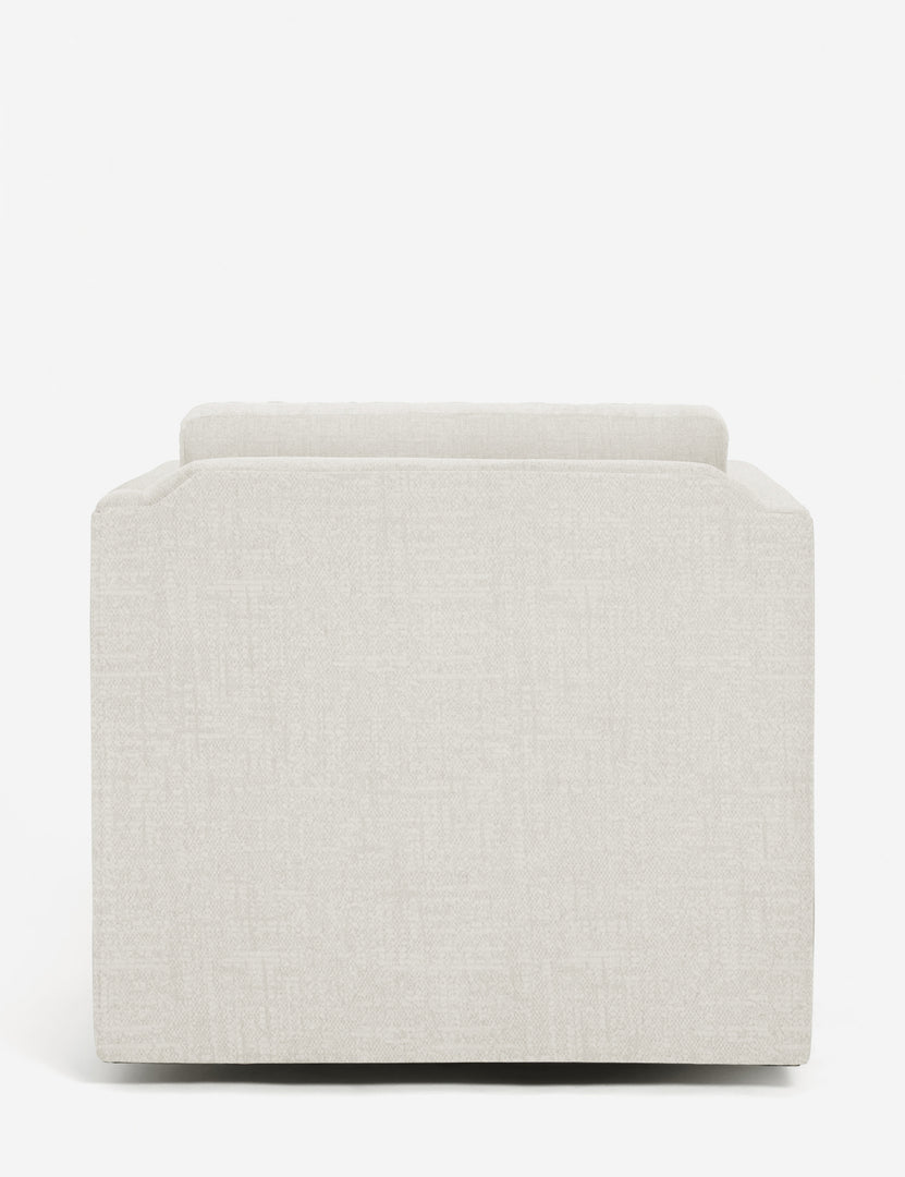 #color::white-performance-linen | Back of the Lotte white performance linen swivel chair