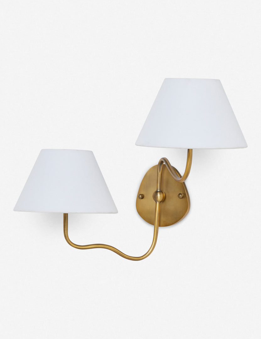 #color::white #finish::brass | Angled of the Magdalene brass double sconce