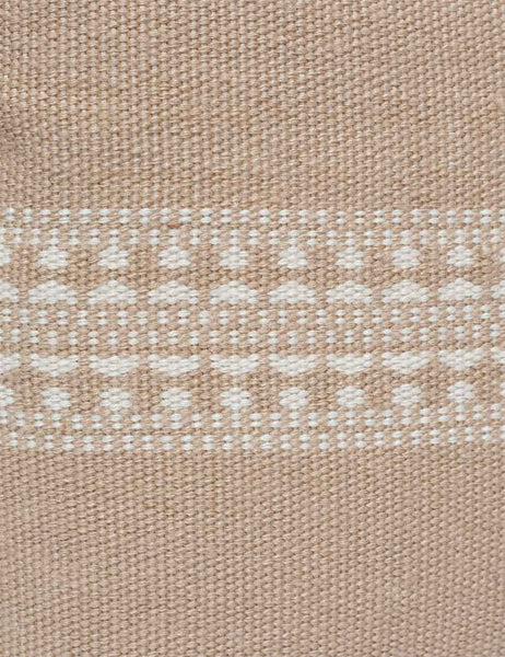 #color::sandstone #style::square | White traditional design on the Marchesa sandstone indoor and outdoor pillow