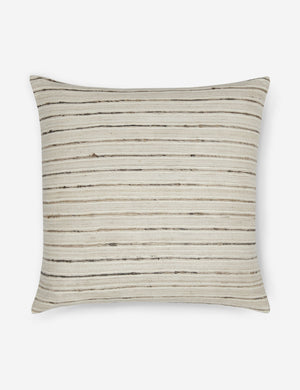 Marit neutral square silk pillow with striated lines