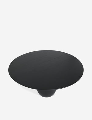 Bird’s-eye view of the Maroko black round dining table