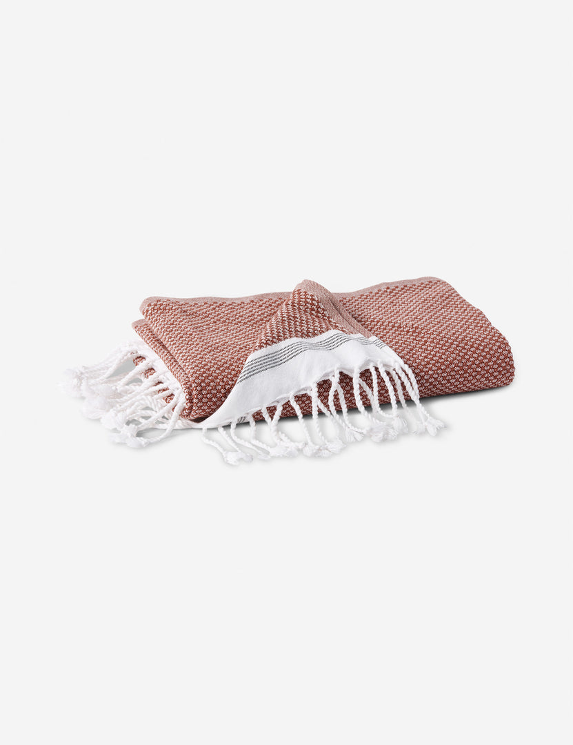 #color::rosehip | Mediterranean Turkish Cotton rosehip Guest Towel by Coyuchi with tasseled ends