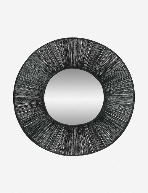 | Carlotta black round jute woven mirror