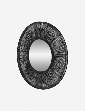Angled view of the Carlotta Round Mirror