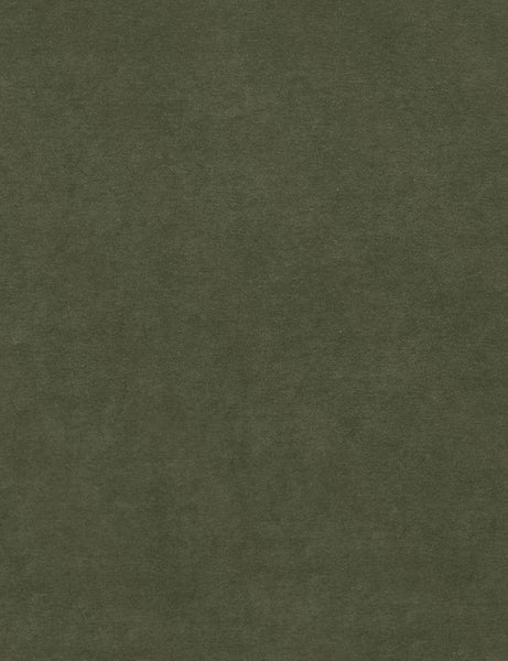 #color::moss-velvet | Detailed view of the Moss Green Velvet fabric on the Lotte Sofa