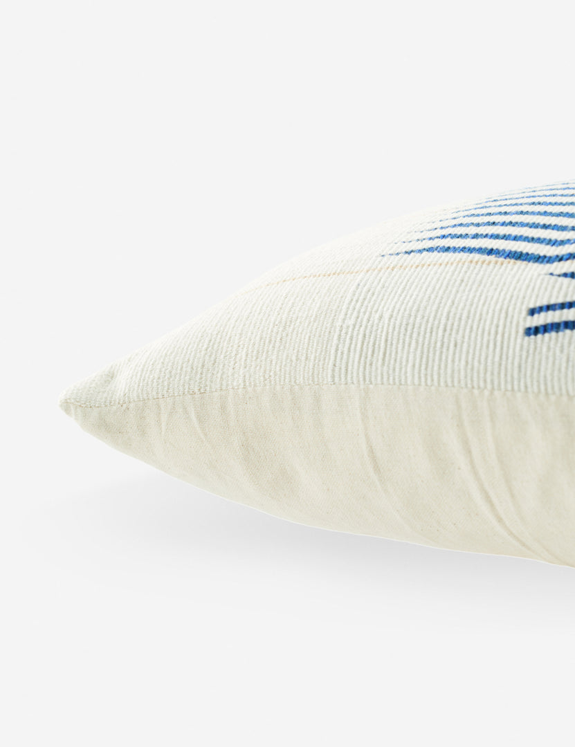 #color::blue #fill::down #fill::polyester | The corner of the Imli throw pillow