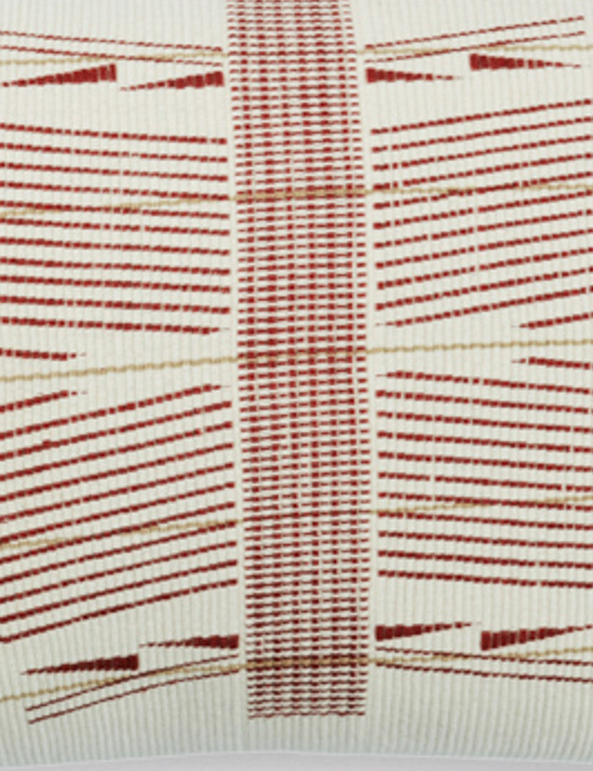 #color::red #fill::down #fill::polyester | Swatch image of the Imli ivory and red throw pillow
