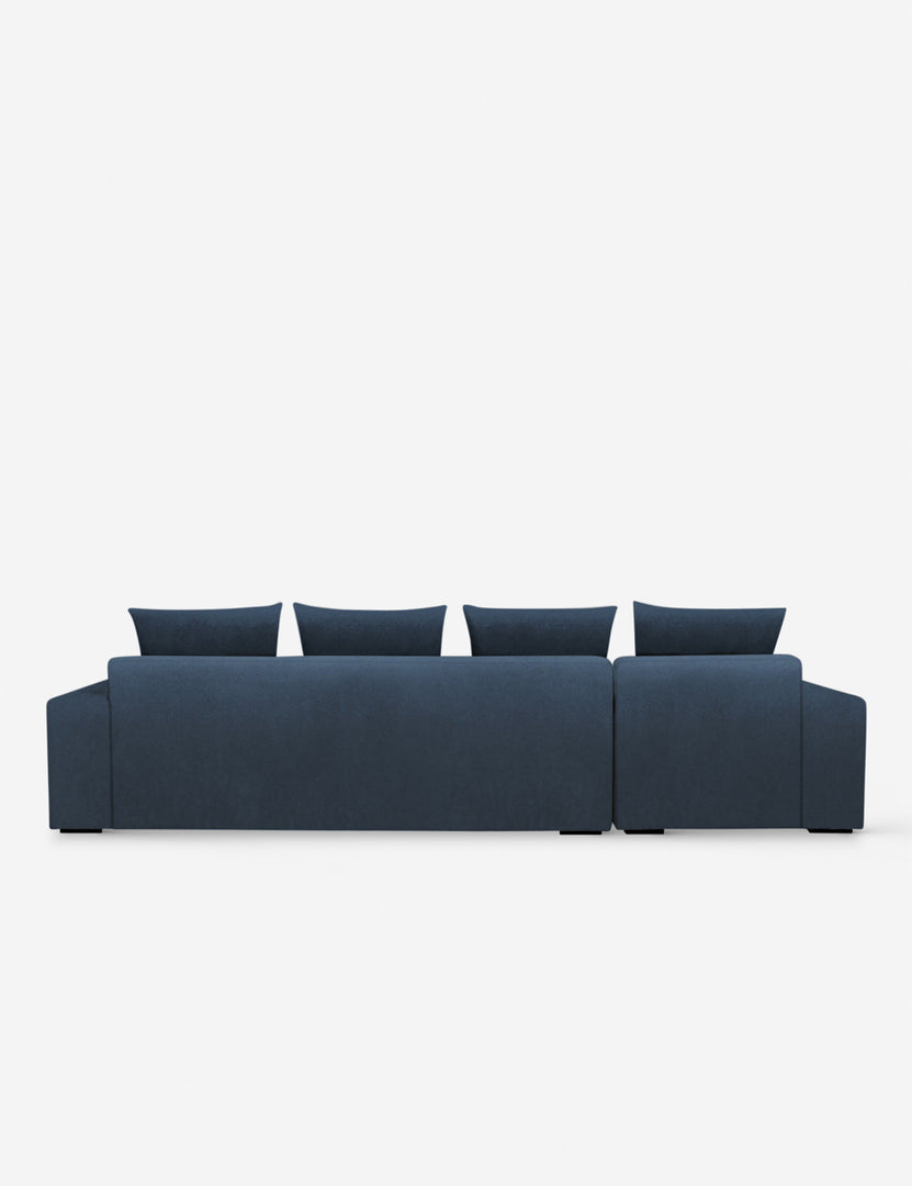 #color::blue-velvet #configuration::left-facing | Back of the Nadine Blue velvet left-facing sectional sofa