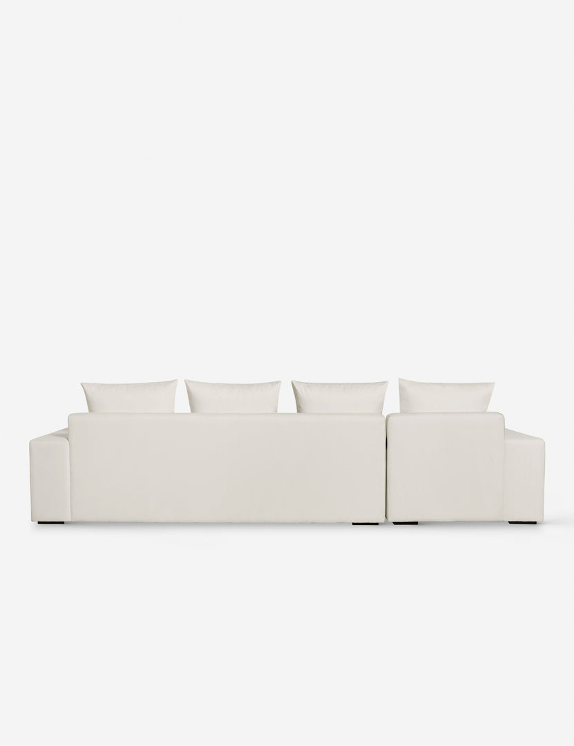 #color::ivory-performance-fabric #configuration::left-facing | Back of the Nadine Ivory performance fabric left-facing sectional sofa