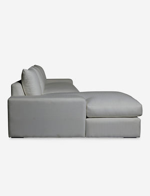 Side of the Nadine Gray performance fabric left-facing sectional sofa